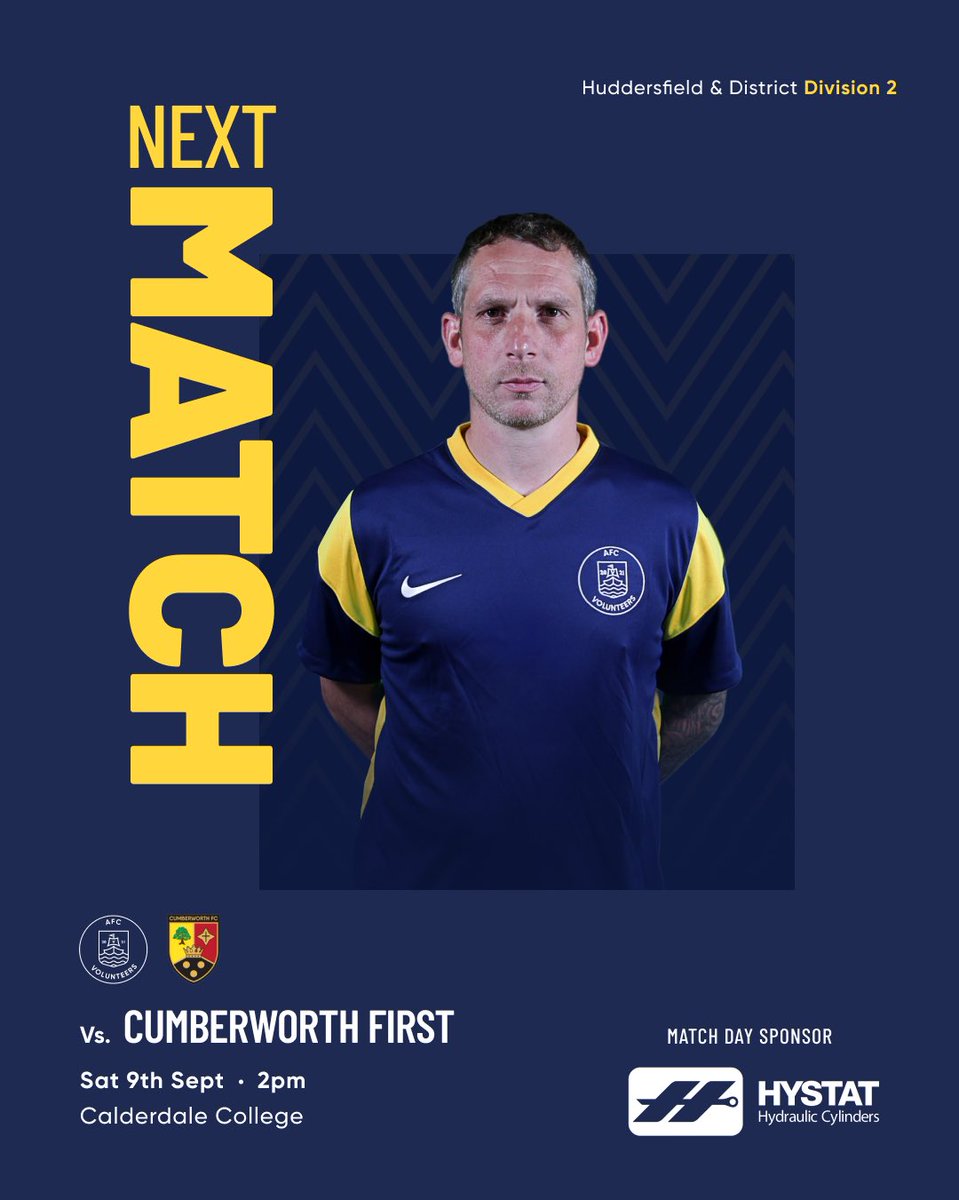 AfcVolunteers's tweet photo. First home game of the season tomorrow…

🆚 @CumberworthFC_ 
⏰ Sat 9th Sept • 2pm
🏟 Calderdale College 
🏆 Huddersfield &amp; District - Div 2 

#UTV 🔵🟡 https://t.co/dUZFk1OCwf