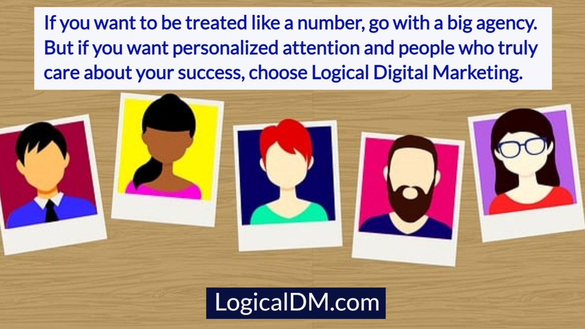 If you want to be treated like a number, go with a big agency. But if you want personalized attention and people who truly care about your success, choose Logical Digital Marketing. #PersonalizedAttention #MarketingThatCares #SmallButCaring #SmallBusinessOwner #SmallBusinessLove