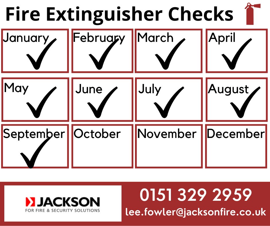 As we are half way through September, it is a good time to start carrying out your fire extinguisher monthly checks at work.
#fireexinguisherwirral #wirralfireextinguisher #fireextinguisherchecks #wirralbusiness #cheshirebusiness #merseysidebusiness