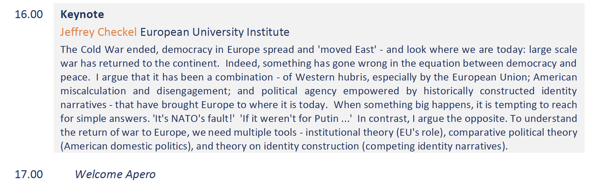🟠#Democracy and #Peace in Europe: What Went Wrong?🟠 Keynote🗣️Jeffrey Checkel from @EUI_EU 🗓️Monday 11 September 2023 ⏲️h.16.00 🏢KOL E 18 UZH Rämistr 71 REGISTER🔜 t.uzh.ch/1tB ⚡️Swiss Summer School #Democracy Studies S3DS @IPZ_ch @CEES_UZH @GraduateCampus @UZH_en