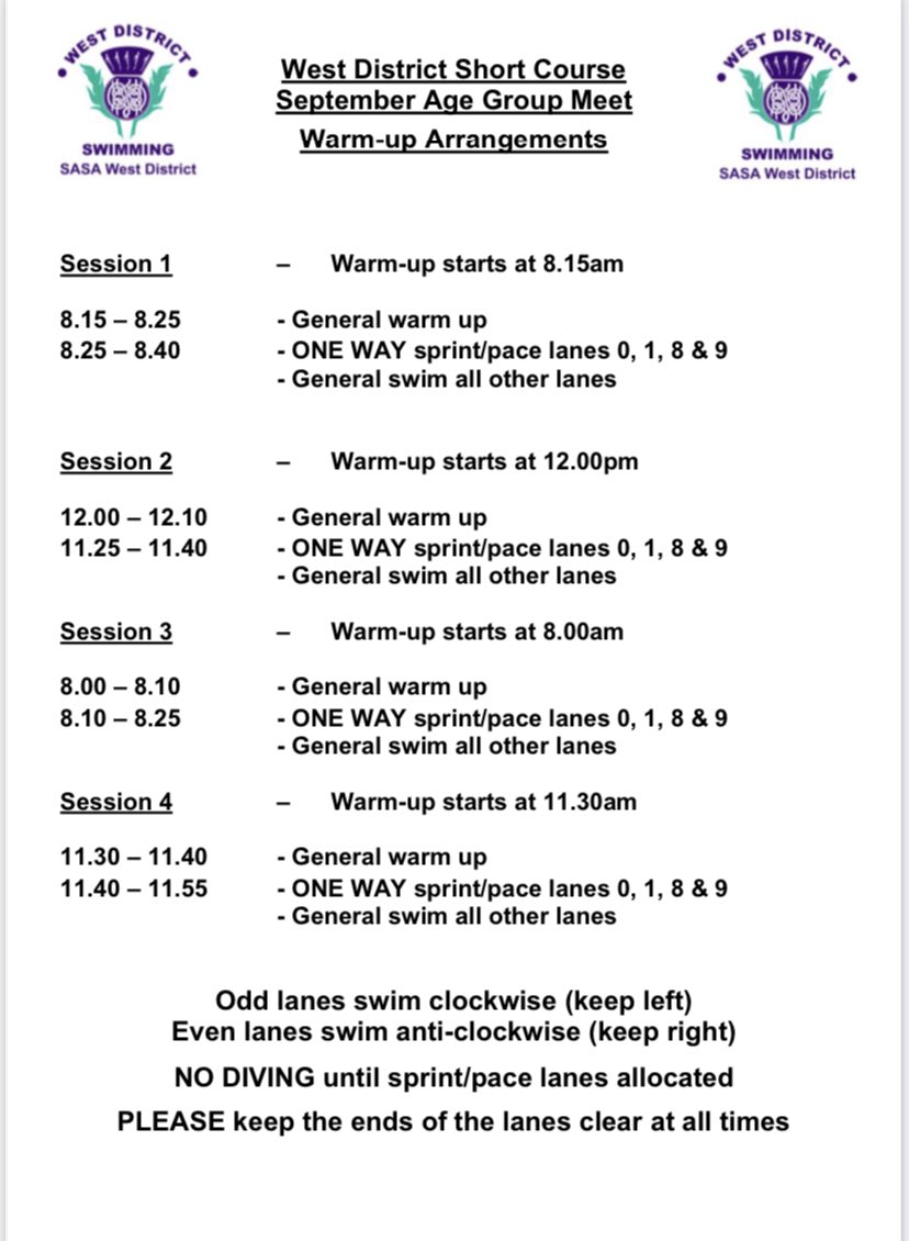 Warm up schedule for this weekend