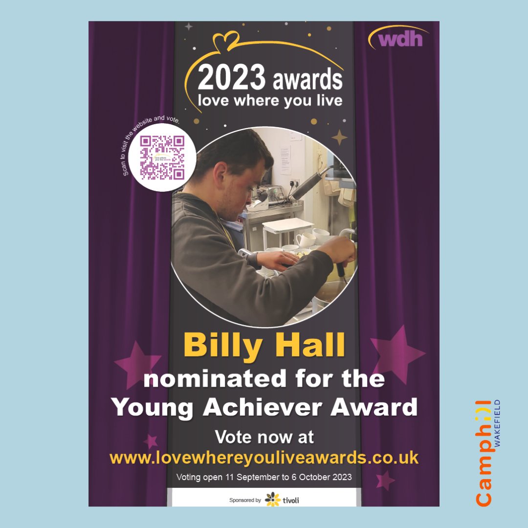 We are delighted to share that one of our students Billy Hall has been shortlisted for a WDH Love Where You Live Award in the Young Achiever Category!

The winner is decided by public vote, starting on Monday so you can help Billy win! lovewhereyouliveawards.co.uk

Well done Billy!