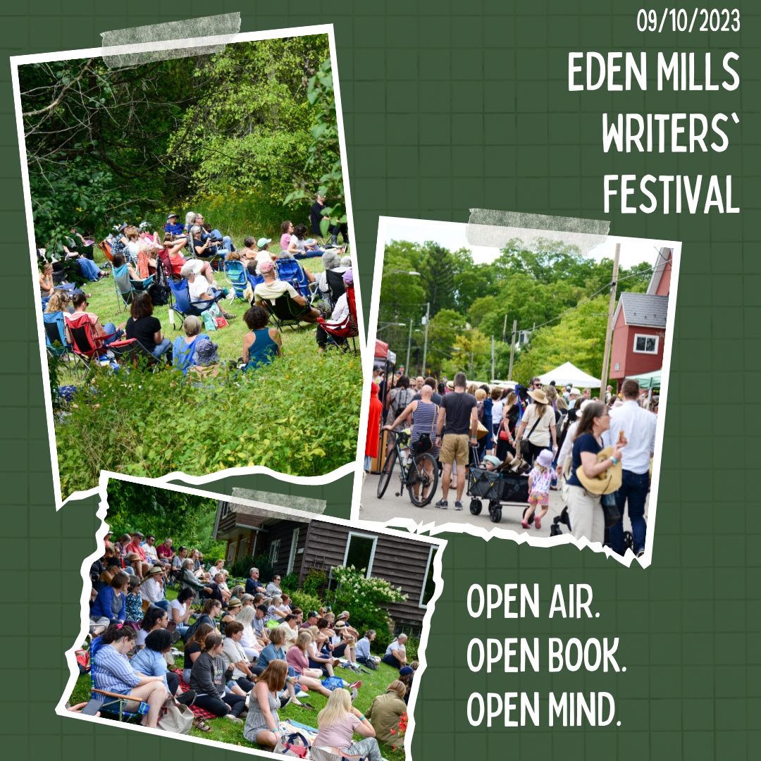 The 35th annual Eden Mills Writers’ Festival (EMWF) will be held on Sunday September 10, 2023 in the village of Eden Mills. 
Click the link to learn more about this amazing festival!⁠

guelpharts.ca/uncategorized/…  
⁠
Photo credits: Dan Harasymchuk⁠
⁠
#writersfestival
