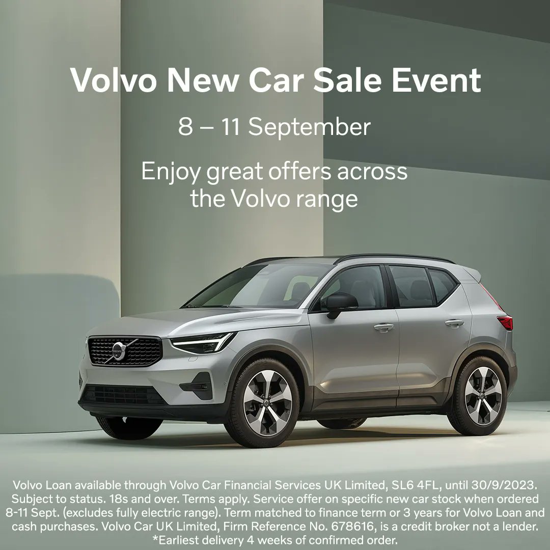 Our Volvo New Car Sale Event this weekend! Don't miss out, book your place today to benefit from our great event offers! 

T&Cs apply.⁠ Find out more - buff.ly/44IGAUK 

#volvo #hsfgroup #hsfvolvo #bookyourplace #appointment #volvoevent #carevent #newcarevent #usedcars