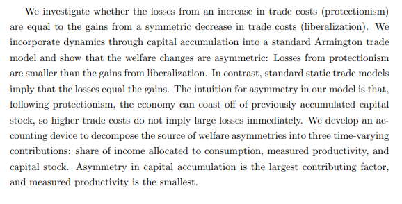 New working paper: 'Trade Liberalization versus Protectionism: Dynamic Welfare Asymmetries' by Research economists B. Ravikumar and @AmSantacreu and coauthor Michael Sposi (SMU) #EconTwitter ow.ly/m6R650PGZLZ