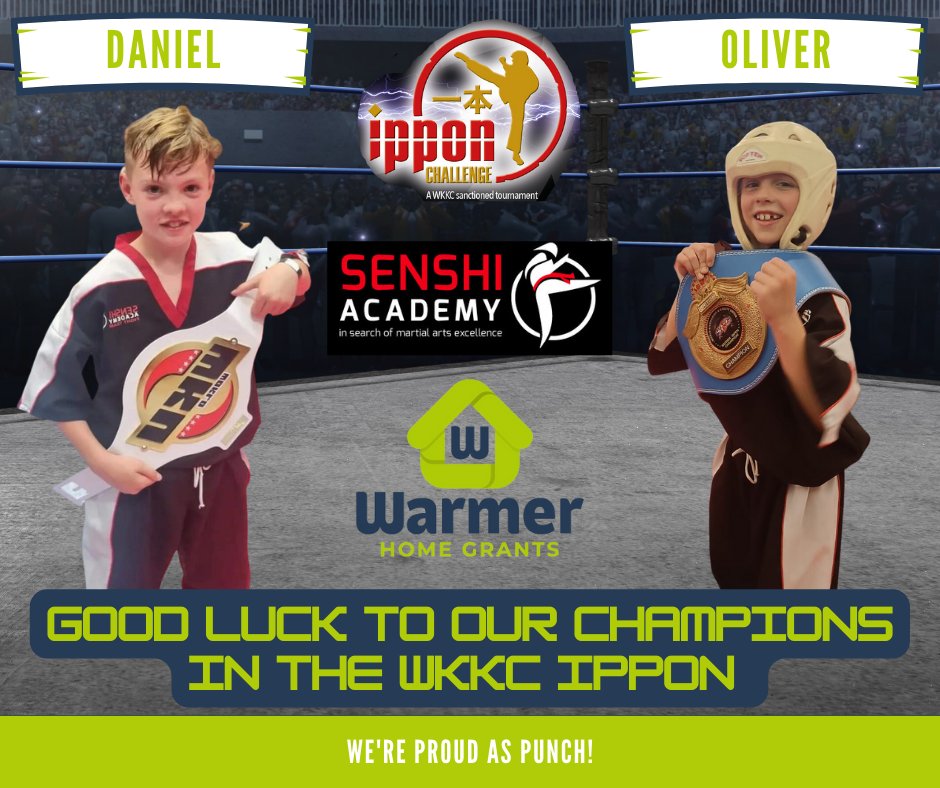 whgrants's tweet photo. Wishing our young champions the best of luck at the WKKC IPPON this weekend! Daniel, WKU Germany champ, and Oliver, WKU Britain conqueror, are ready for victory. Special thanks to Ben and Lorraine at Senshi Academy for shaping them into the formidable Spartans they are! https://t.co/EA2Ms2E1N2