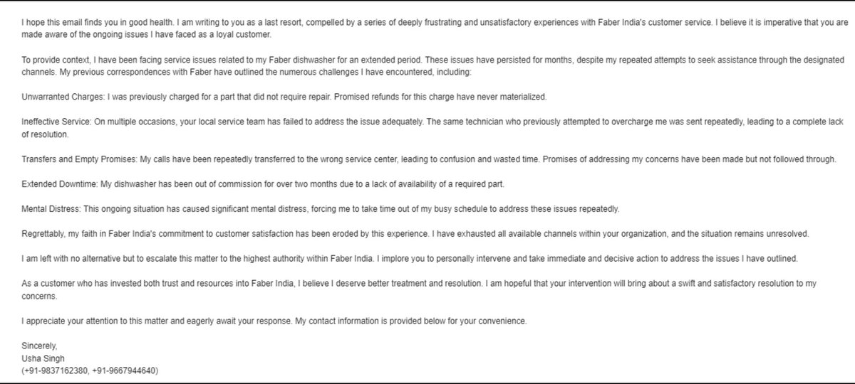 bhavook_singh's tweet image. @FaberIndia, it's been months of service nightmares with my dishwasher. Repetitive issues, false promises, and mental stress. 🆘 Time for a real solution! My patience is running out. #FaberServiceFail #CustomerExperience #HelpNeededASAP