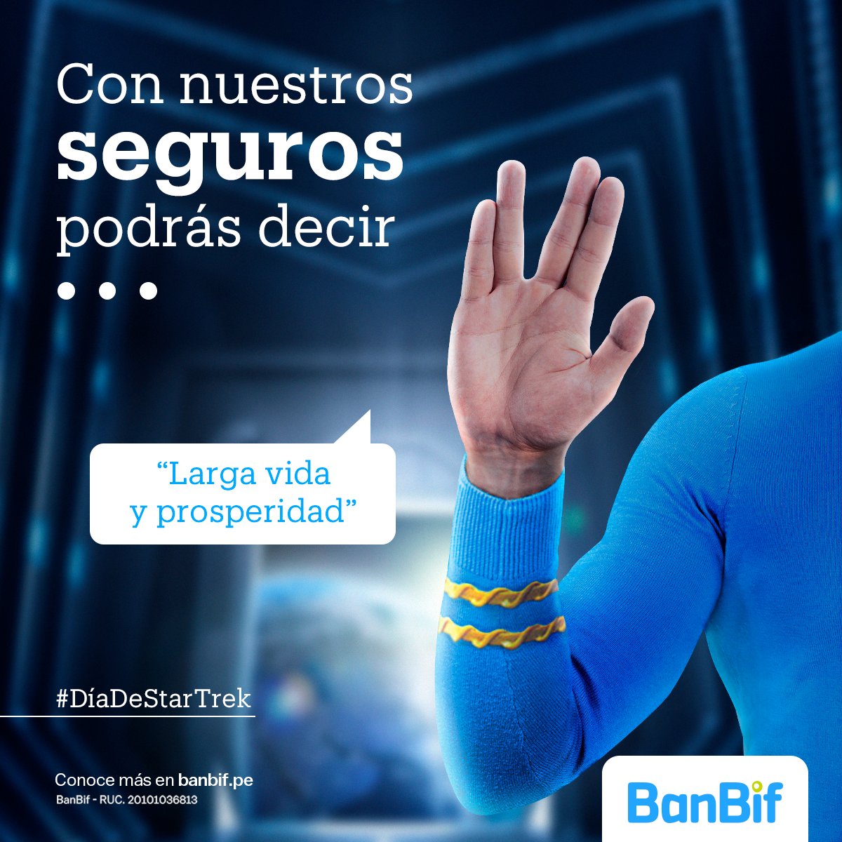 BanBif's tweet photo. Vive tranquilo y seguro junto a los tuyos gracias a los distintos planes de seguro que tenemos para ti. 🖖 💙 ​

👉  Conócelos todos entrando a https://t.co/lru0WmUg9h ​

#DíaDeStarTrek #ViajeALasEstrellas #Spock https://t.co/JBgZcvrlvy