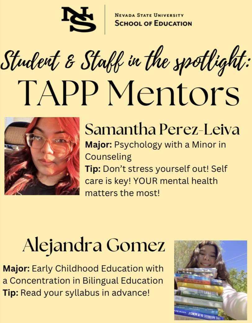 Student &amp; Staff in The Spotlight is ✨ TAPP MENTORS ✨ TAPP stands for Teacher Academy Pipeline Program. TAPP’s main focus is to cultivate high school students interested in the teaching profession and to grow the number of local culturally responsive teachers in our community!