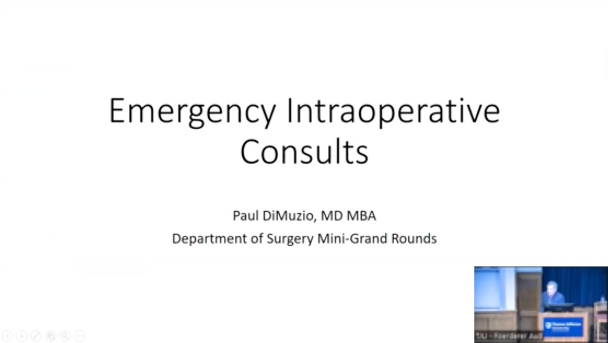 ICYMI Dr. Paul DiMuzio's #VascularSurgery mini #GrandRounds presentation is available to view online:  
▶️ jdc.jefferson.edu/surgerygr/261/