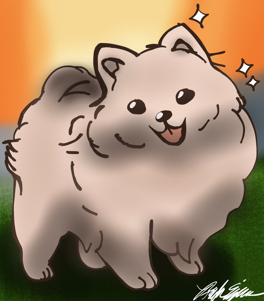 bultimate1991's tweet photo. Pomeranian Draw-Along, from today’s local art program, as it came out alright. #pomeranian #PomeranianDog #DrawAlong #Paint #digitalpainting #paintartprogram https://t.co/gHfrn7qhFV