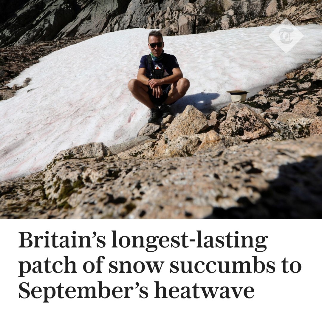 ❄️Britain’s longest-lasting patch of snow has melted for only the 10th time in 300 years amid the September heatwave.

Read the full article here: telegraph.co.uk/news/2023/09/0…