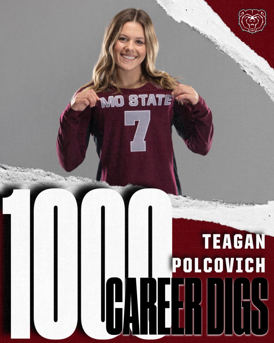 With her first dig today, <a href="/t_polcovich/">Teagan Polcovich</a> is now the 26th Bear in school history with 1,000 career digs!