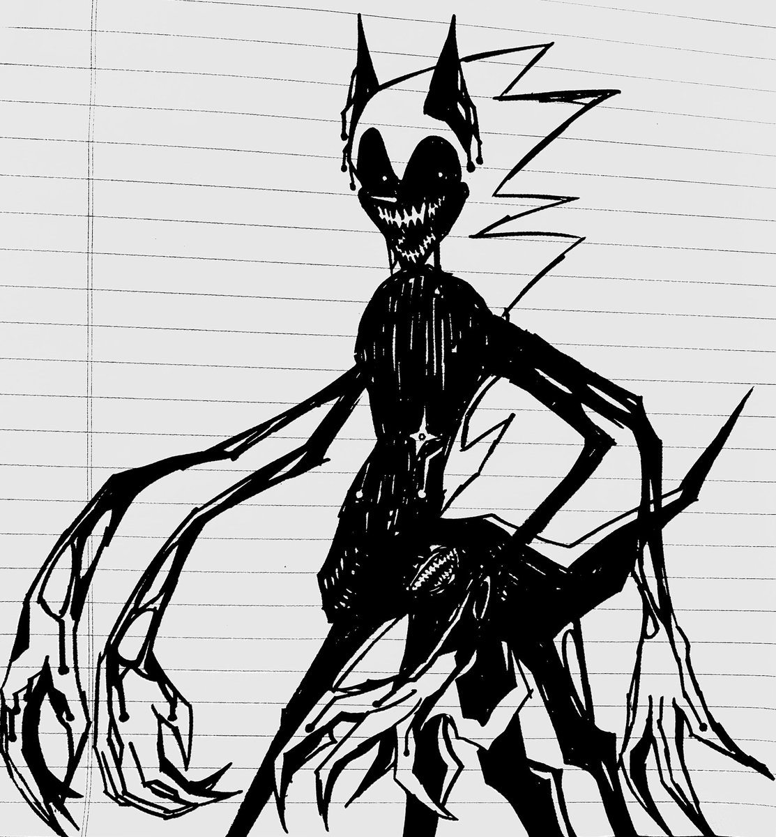 QuitoMonkey's tweet image. Fatal Error Sonic Tensei’d sketch on paper or smthn idk I’m not good at in-universe Prowler world redesigns
Fatal Error by @AnarackWStudios
#fatalerrorsweep #fatalerror #fatalerrorsonic #exe #sketchart