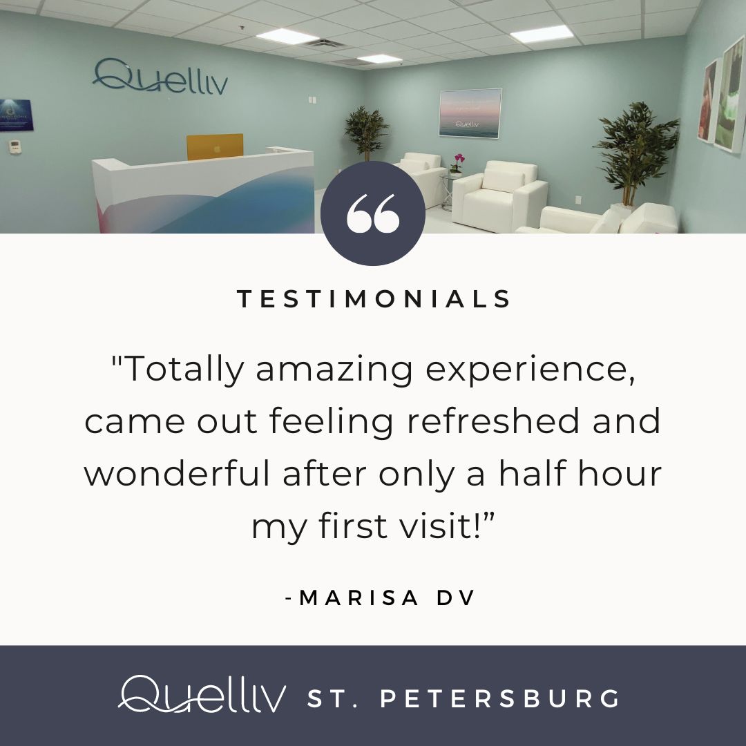 👍✨ 'Totally amazing experience, came out feeling refreshed and wonderful after only a half hour my first visit!” - Marisa DV 

Don't forget to leave us a review on Google after your visit! 🌴

#testimonial #StPetersburg #Quelliv