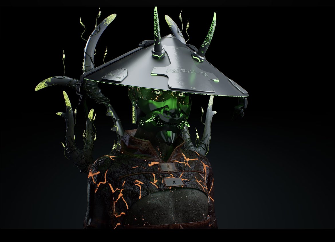 scudds40's tweet image. @av0lve reveal was yesterday…. Took a minute for my metadata to refresh but well happy with my bag. This beaut is my favourite. Insane artwork and excited for the future with such an amazing team behind this project. @grahamthunder