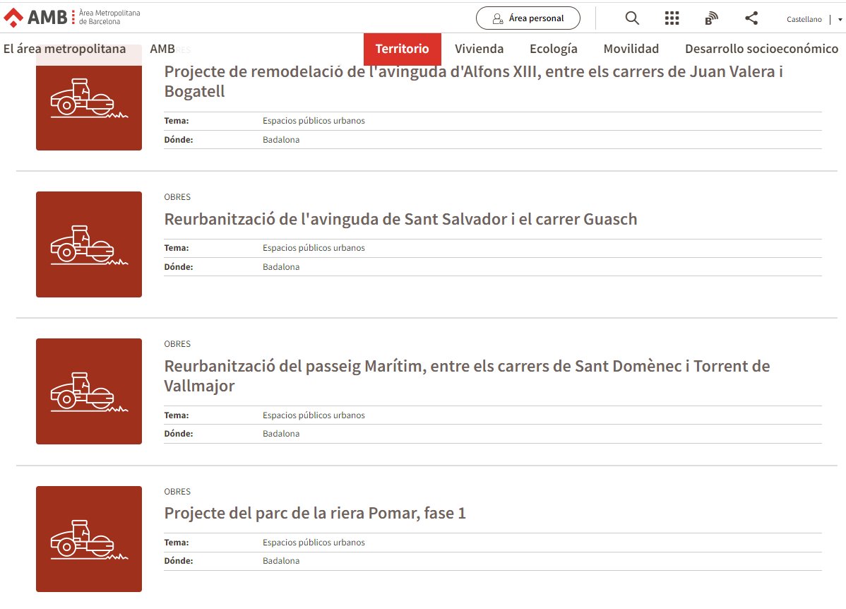 conradanton's tweet photo. Hi ha aquestes quatre iniciatives amb projectes finalistes a la web de la AMB (alguna desde fa més de dos anys). Moltes d'elles fa temps que les esperen els veïns i veïnes de Badalona. Alguna previsió la la licitació de les obres? @espaipublicAMB @AjBadalona @Albiol_XG https://t.co/zbyQT821hG