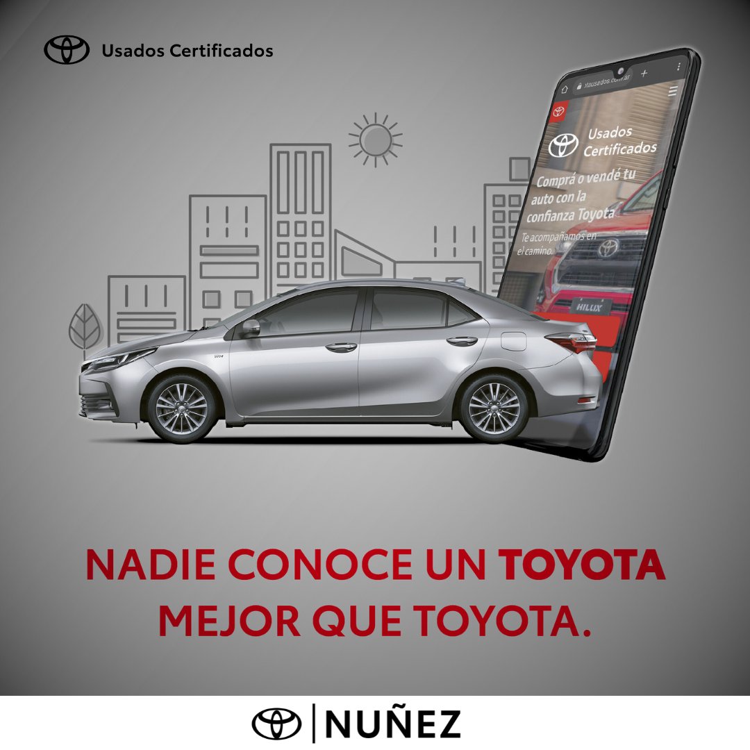 ¿Por qué elegir Toyota Usados?
Tenemos cobertura nacional para asistirte en donde estés.
Inspeccionamos 150 puntos. Nadie conoce un Toyota, como Toyota.
Por la calidad y la confianza de siempre.

¿Querés saber más?

📍Av. Figueroa Alcorta 7576, C.A.B.A.
☎️ (+5411) 4787-4500