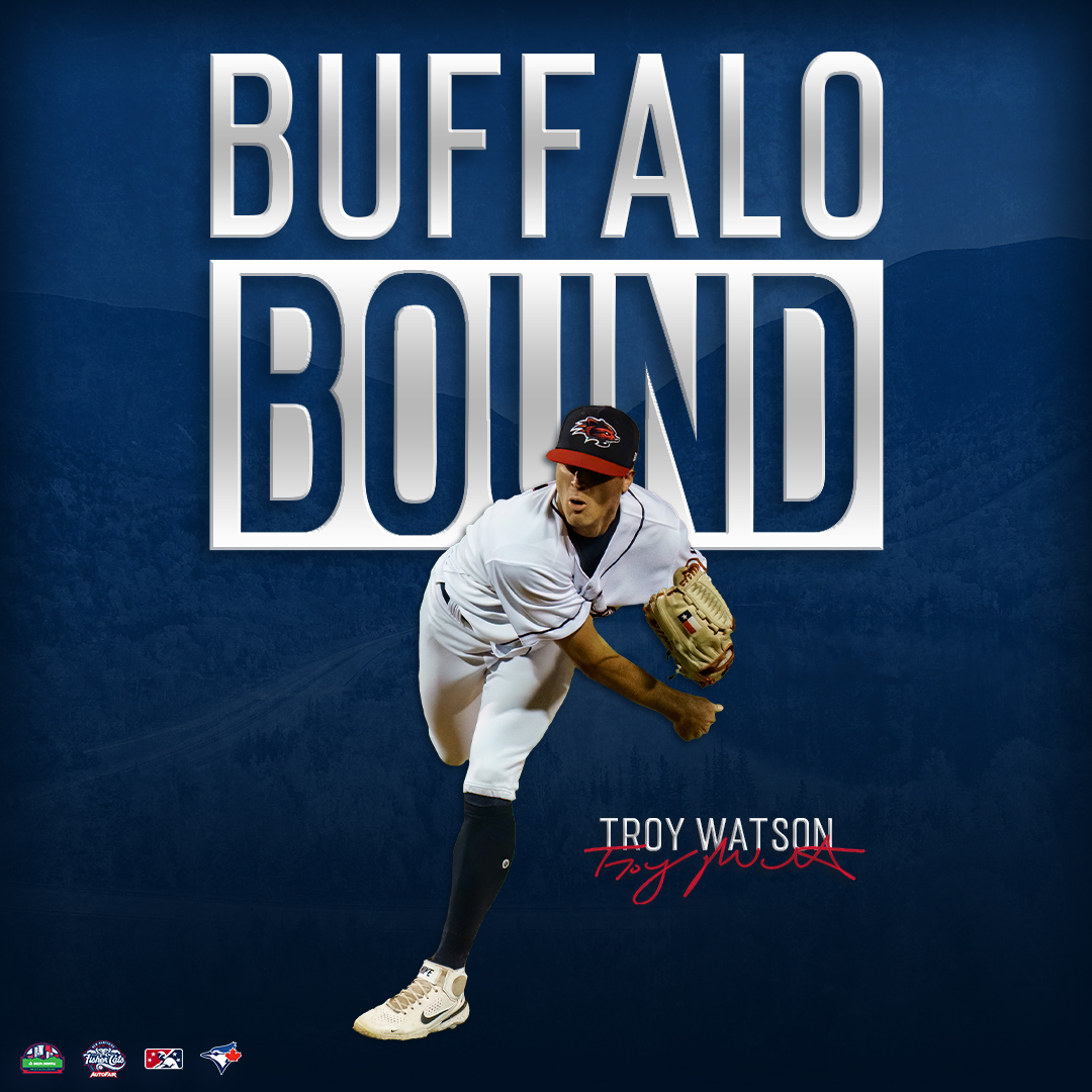 New Hampshire Space Potatoes (@fishercats) on Twitter photo Troy to Triple-A! ⏫
Congratulations to #BlueJays prospect <a href="/2_troywatson/">Troy Watson</a> on earning promotion to <a href="/BuffaloBisons/">Buffalo Bisons</a>!👏🏻 Troy to Triple-A! ⏫
Congratulations to #BlueJays prospect <a href="/2_troywatson/">Troy Watson</a> on earning promotion to <a href="/BuffaloBisons/">Buffalo Bisons</a>!👏🏻