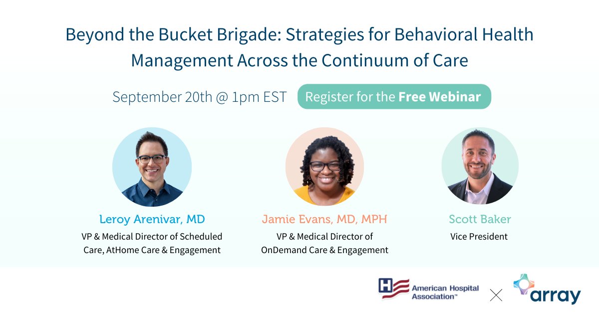 Array Behavioral Care (@arraybc) on Twitter photo On 9/20 join us for an upcoming webinar hosted by the <a href="/ahahospitals/">American Hospital Association</a> on how #telepsychiatry can ease strain on hospitals and emergency departments. aha-org.zoom.us/webinar/regist… <a href="/ahahospitals/">American Hospital Association</a> On 9/20 join us for an upcoming webinar hosted by the <a href="/ahahospitals/">American Hospital Association</a> on how #telepsychiatry can ease strain on hospitals and emergency departments. aha-org.zoom.us/webinar/regist… <a href="/ahahospitals/">American Hospital Association</a>