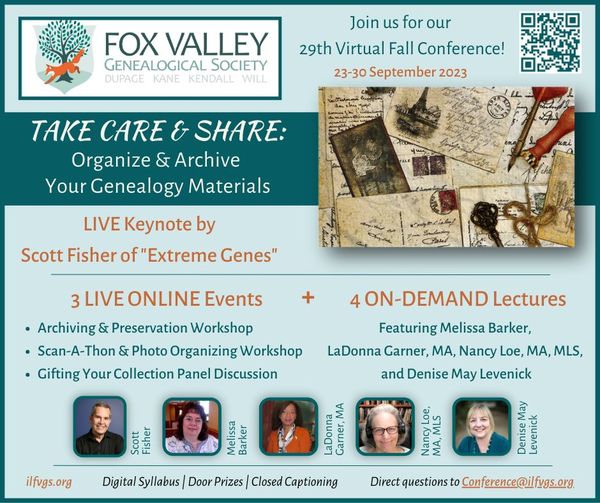 MaryHamill2's tweet photo. Looking forward to hearing @ExtremeGenes keynote lecture "Who's Going To Want It? Keeping Your Treasures Out of the Landfill?" https://t.co/92DhiF6tDt Take Care &amp; Share: Organize &amp; Archive Your Genealogy Materials Conference #saveyourphotosmonth #genealogy #familylegacy https://t.co/QFHPnepGEI