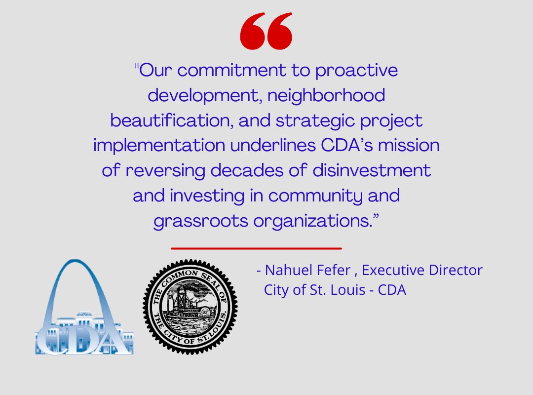 📢📢@STL_CDA announced today $10 Million in Neighborhood Transformation Grants! All projects were proposed by #STL community organizations and will be empowered by <a href="/STLCityGov/">City of St. Louis</a>'s strategic deployment of ARPA dollars. Read more: stlouis-mo.gov/government/dep… 🏘️🌳🏠🌳🏡🏡🌳

#CDAfunded