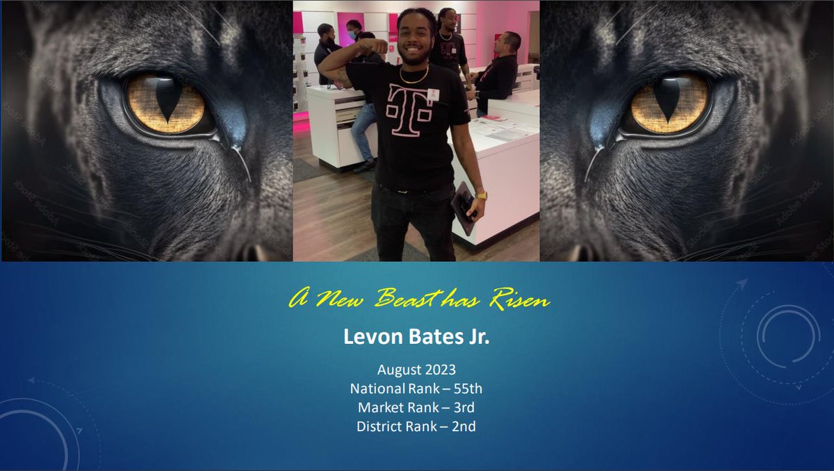 Last month we had 7 mobile experts finish in the top 10% and above out of the entire company! I’m so proud of my team. The race for the Beast of the Month was heated but LEVON came out ahead of the pack. 55th in the nation! <a href="/MagentaTera/">T</a> @BrandonTaggart5 #TheBronzevilleWay