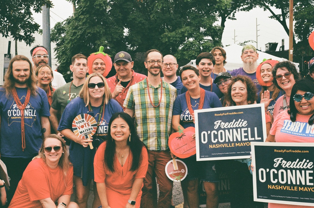 AdamAltendorf's tweet photo. I early voted for @freddieoconnell today because I want improved transit, better trash pick-up and a metro government I can trust. I couldn't ask for a better leader for Nashville.  #readyforfreddie https://t.co/SG2aa9wzw8
