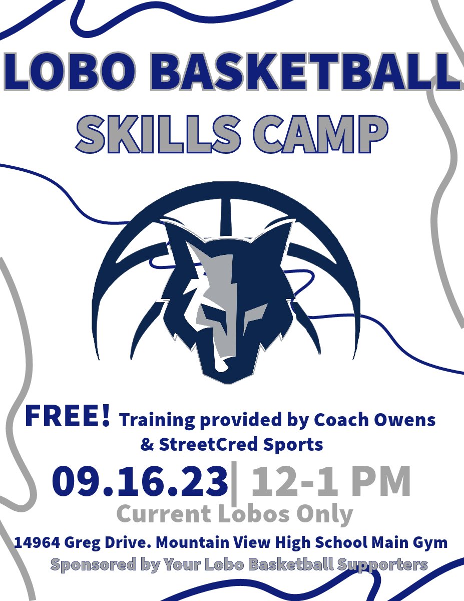 Hey lobos you wanna improve your basketball skills come check out our skills camp September 16! Don't get by get better🫵 #WeAreFamily