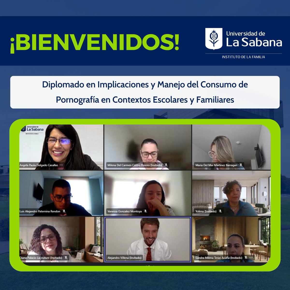 Iniciamos el diplomado en Implicaciones y Manejo del Consumo de Pornografía en Contextos Escolares y Familiares con 25 profesionales que se formarán durante 10 semanas con el profesor experto Alejandro Villena