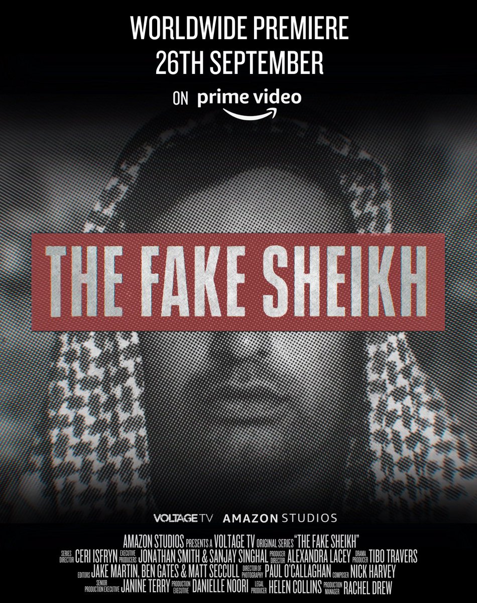 I am thrilled to announce that #TheFakeSheikh - a three-part documentary directed by @CIsfryn about maverick reporter Mazher Mahmood - will be premiering worldwide on the 26th September on Prime Video. I am beyond proud to have composed the music for this amazing series.