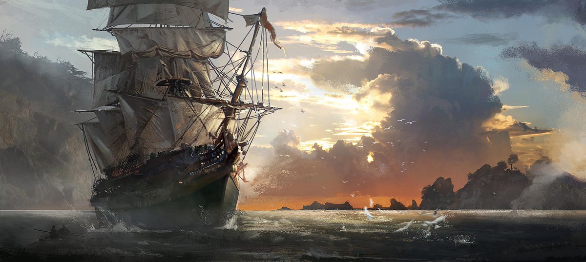 Sketch.                               Final. 
Concept art done for Assassin's Creed: Black Flag⚓️☠️⛵️