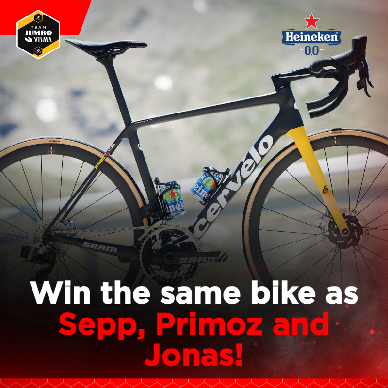vismaleaseabike's tweet photo. Want to win the same bike as our riders in La Vuelta? ❤ 

We are giving away a team bike to celebrate the success of our team! 🏆

#LaVuelta23