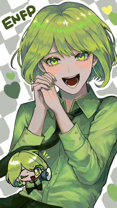 「collared shirt green nails」 illustration images(Latest)