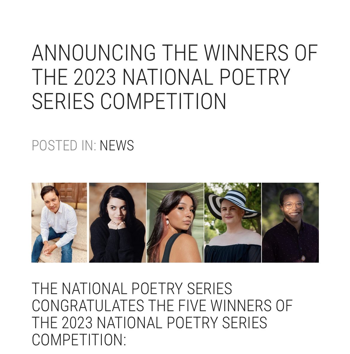 KinsaleDrake's tweet photo. I am thrilled to announce that my debut collection, THE SKY WAS ONCE A DARK BLANKET, has won the National Poetry Series and will be published by @UGAPress in 2024!!!!🙏🙏💕💕💕💕 

#nationalpoetryseries #theskywasonceadarkblanket https://t.co/ksvReUMmmA