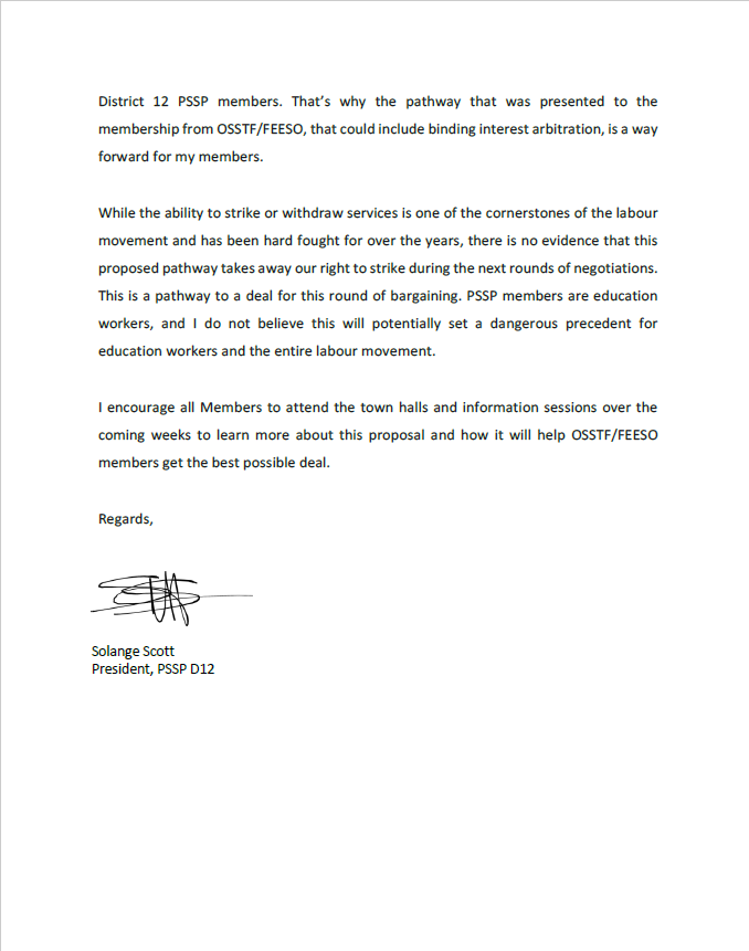 PSSP Toronto, OSSTF tweet media