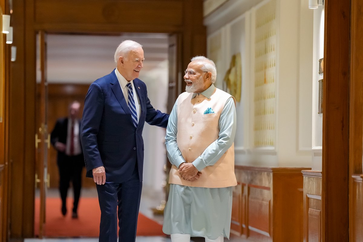 Great seeing you, Mr. Prime Minister.

Today, and throughout the G20, we'll affirm that the United States-India partnership is stronger, closer, and more dynamic than any time in history.