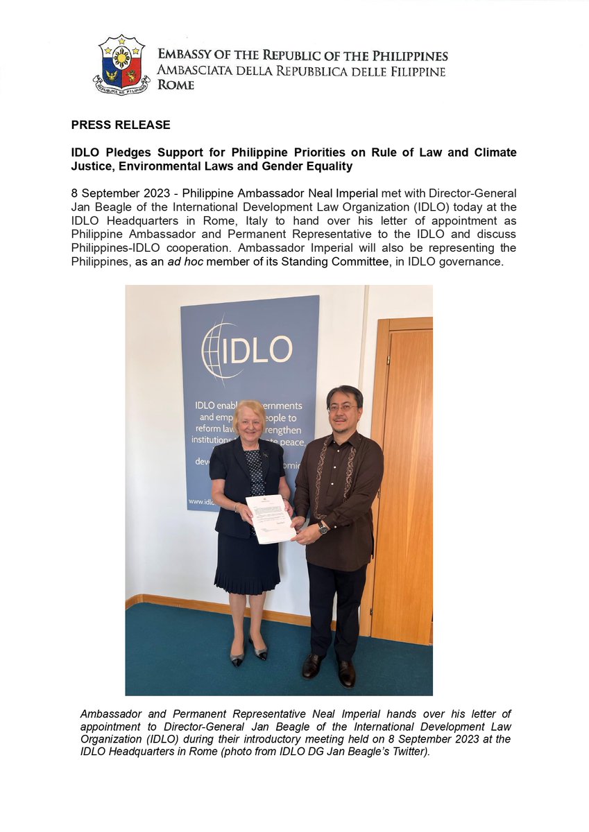 Philippine Embassy in Italy tweet media