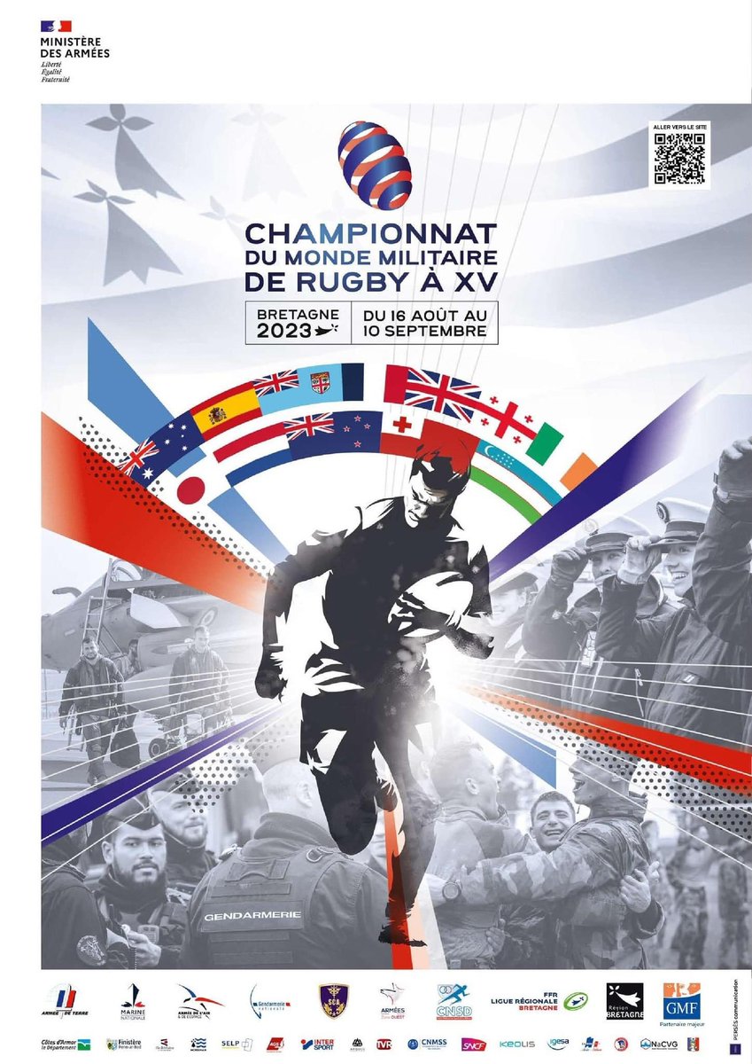 La matinée fut consacrée au derniers ajustements pour les finales du championnat du monde militaire de rugby à Vannes ! 🏉
Après un petit-déjeuner cohésion, la <a href="/MusTrans35/">Musique des Transmissions</a> a répété les hymnes des pays finalistes ainsi que la parade qui sera présentée entre les deux finales.