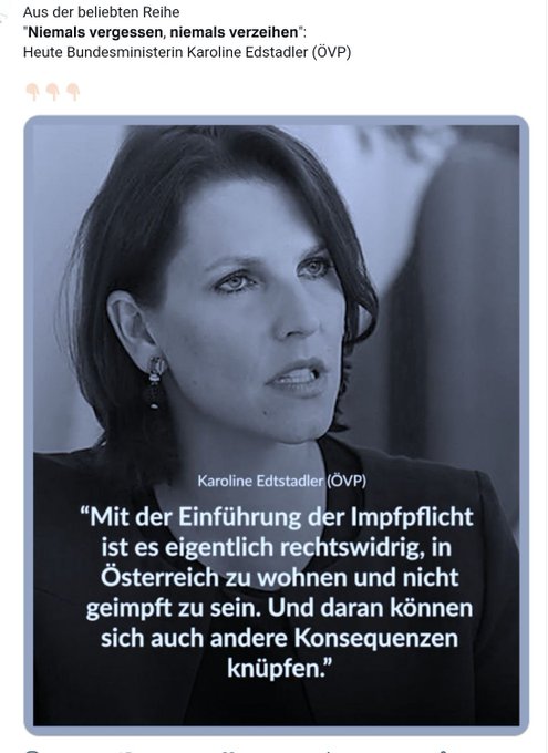 chiko1957's tweet photo. @k_edtstadler @JuditVarga_EU @AndrejaMetelko @DanielaGitman sind alle geimpft sonst wäre es ja illegal https://t.co/46UxGZFblm