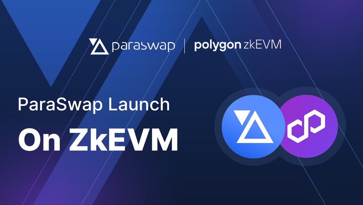 🚀 Exciting news! 🎉

ParaSwap is now LIVE on the <a href="/0xPolygon/">Polygon</a> zkEVM chain, allowing users and developers to access the best prices and maximize efficiency 🟣

This launch expands ParaSwap's presence to eight chains, with zkEVM being the first supported ZK-rollup. ⛓️