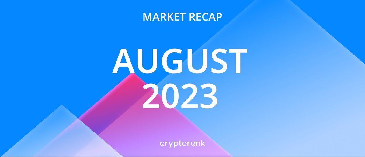 Crypto Market Recap: August 2023 📣📊

In this report CryptoRank's team analyzed the most significant events and trends that shaped the crypto landscape in August. 🔥👀

Read full report:
👉 cryptorank.io/insights/marke…
