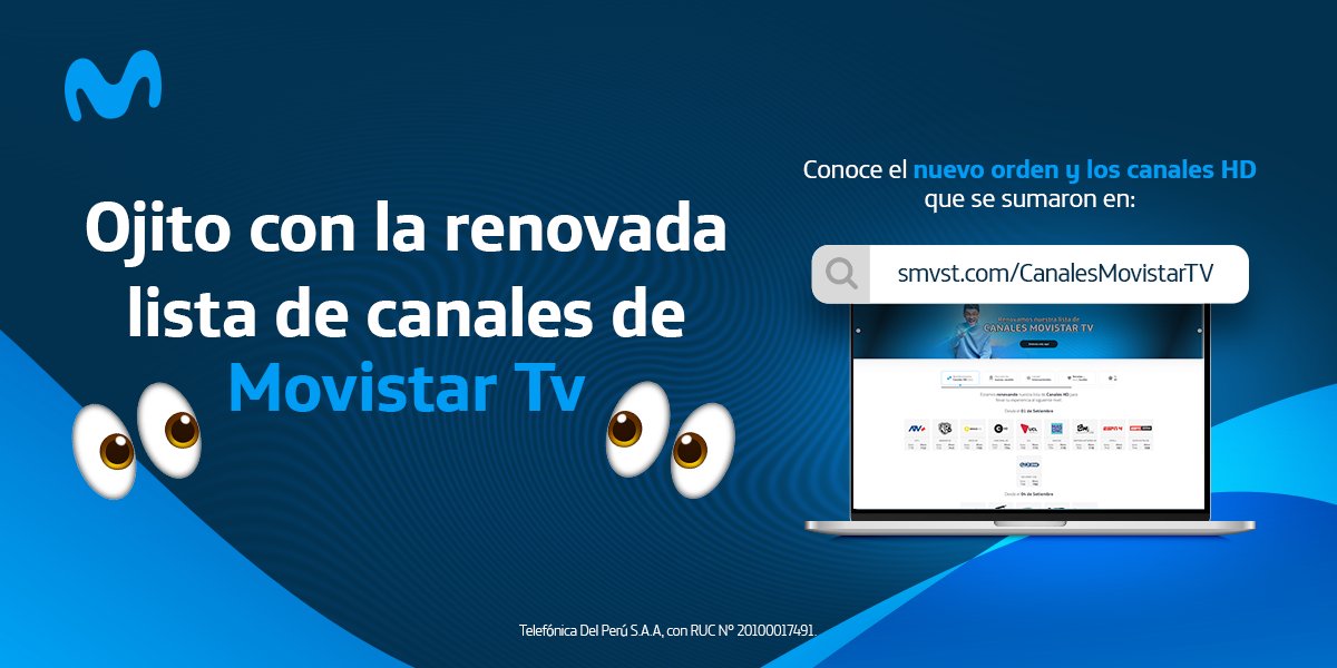 ¡REVISA LA RENOVADA PARRILLA DE CANALES DE MOVISTAR TV! 📺👀 Encuentra tus favoritos y descubre los nuevos canales HD desde el 11 de septiembre en la web. 💻 Para mayor info ingresa a nuestro link 👉 bit.ly/48aiV2z #MovistarTv #CanalesMovistarTv #CanalesHD #MovistarPerú