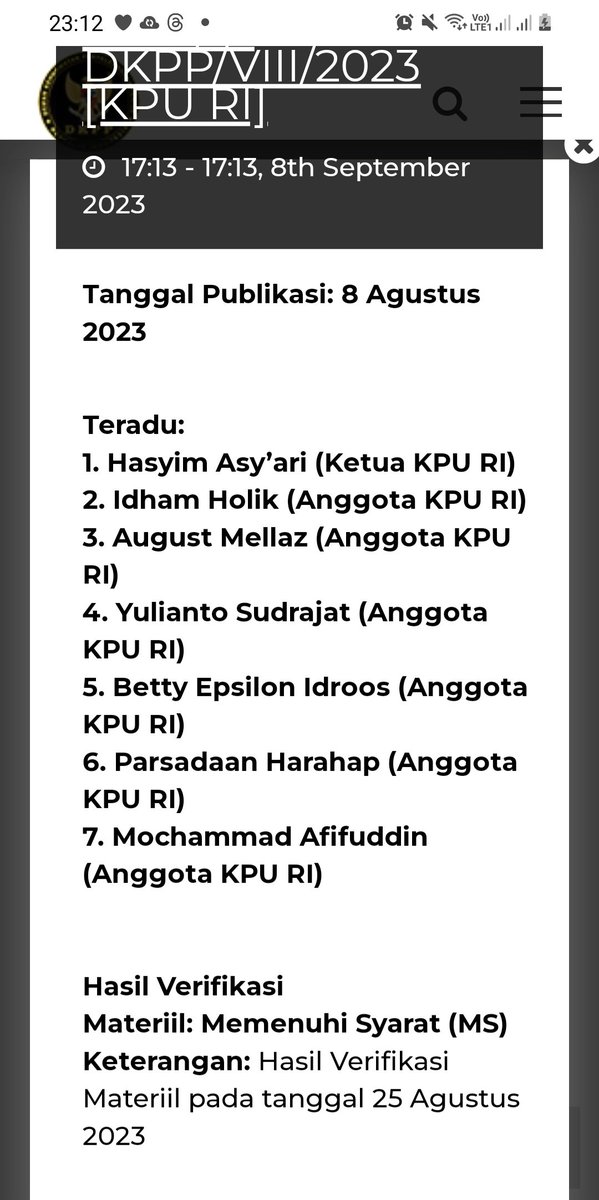 HadarNG's tweet photo. Sore tadi @DKPP_RI mengumumkan bahwa berkas pengaduan kami telah Memenuhi Syarat administrasi dan materiil. Hasil verifikasi materiil telah disimpulkan DKPP pada tgl 25 bulan lalu. Semoga DKPP segera mengumumkan jadwal sidangnya. https://t.co/oB21LDo6V6