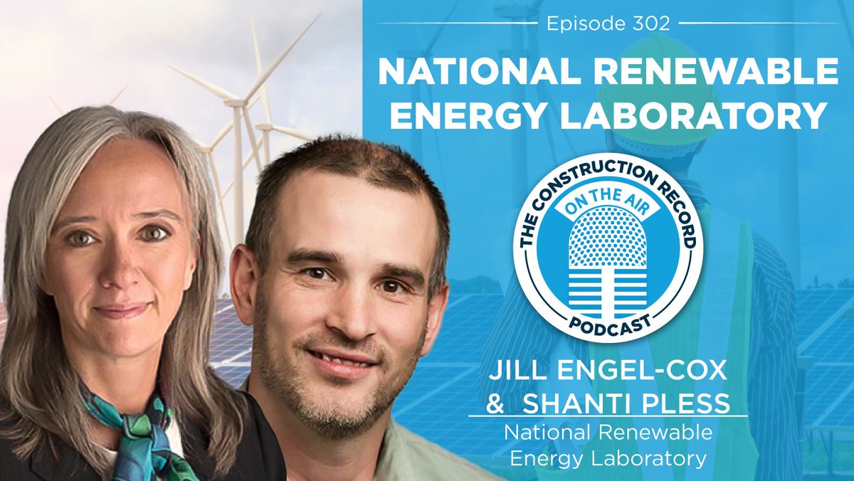 On the latest <a href="/TCR_Cast/">The Construction Record Podcast :tm:</a>, @JOCFrey speaks with <a href="/NREL/">NREL</a> research advisor Jill Engel-Cox and senior building energy research engineer <a href="/shantipless/">shanti pless</a> about the lab’s work at helping the world get to net-zero through new technologies and increased collaboration.
bit.ly/3rex5yK