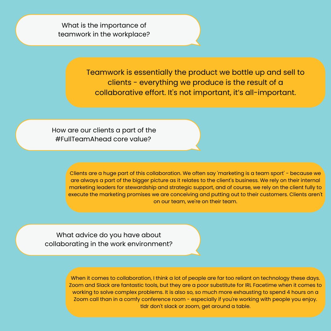Q&amp;A with our very own CEO, Ross! Take a look at some of his gem-dropping tips on a #fullteamahead approach in the workplace! 🌟