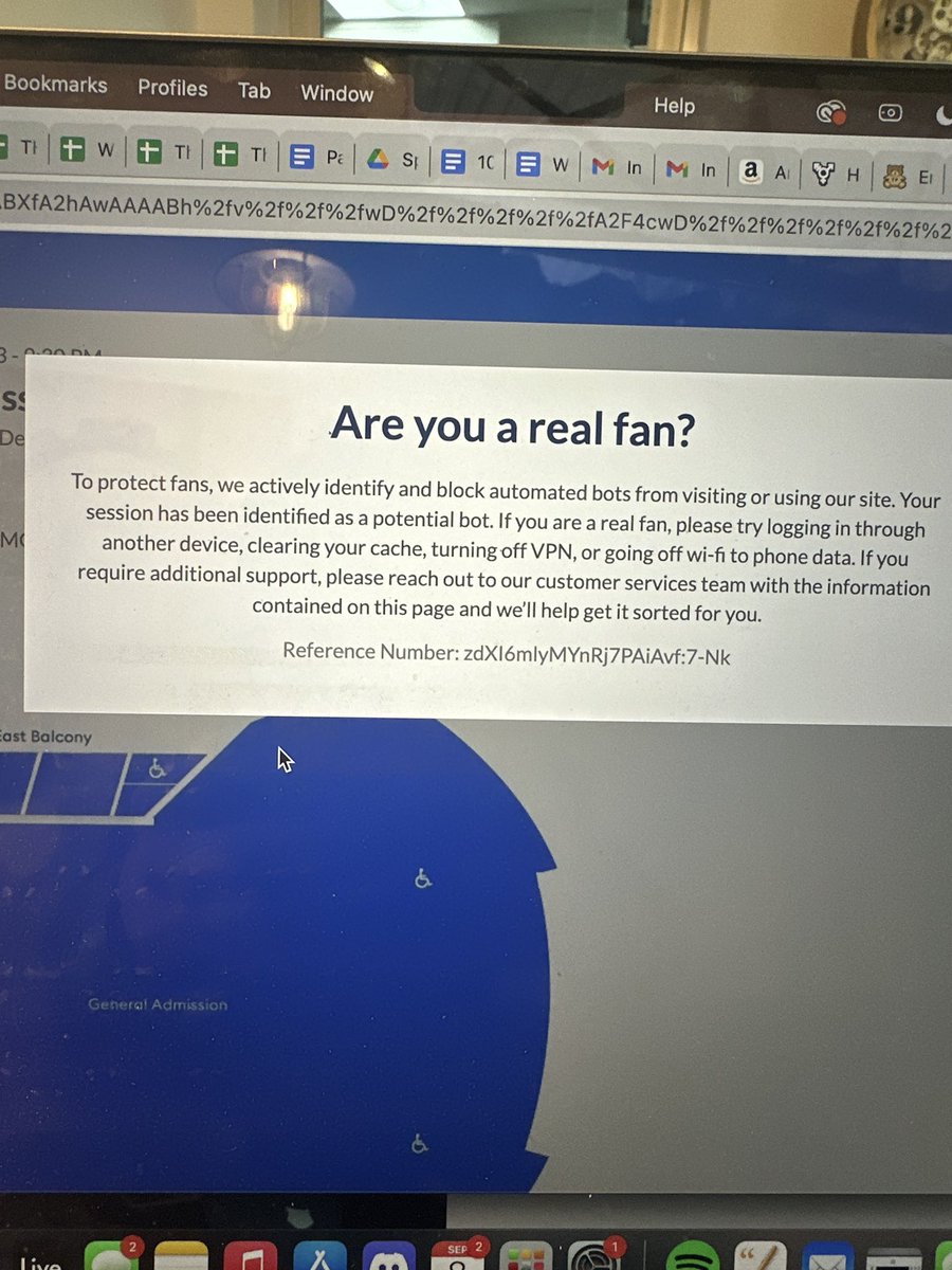 SerenityMindset's tweet photo. Don’t refresh too much if you are trying for @Griz tickets. It will flag you as a bot… iso face value if anyone can bless me and the homie 😞 https://t.co/Y3IpQrYk0B
