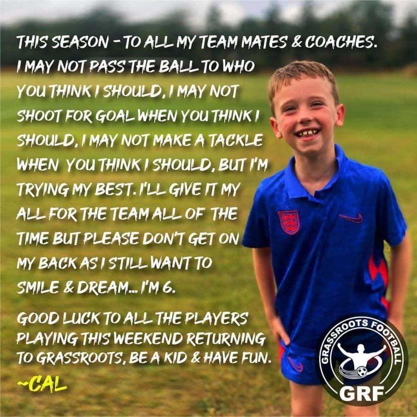 As we prepare for the coming season, we think <a href="/Teamgrassroots_/">Grassroots</a> and Cal sum it up best.... To everyone connected to the club - but most importantly the players: Have a great season #grassrootsfootball