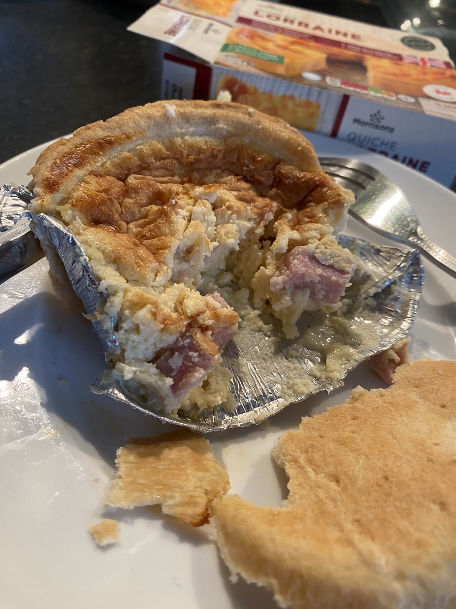 <a href="/Morrisons/">Morrisons</a> you’ve baked a tin into my Quiche Lorraine. It was already in a tin I didn’t need more tin. Valuable Lorraine space replaced with hard metal. Dinner is ruined. Kids are distraught.