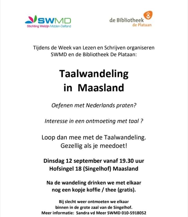 Welzijn_MD's tweet image. Loop jij ook mee?
@BibliotheekdP #welzijn #taalwandeling #MiddenDelfland #maasland